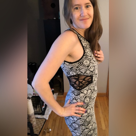 Black and white midi dress by Monteau. Size: S. Zipper works! - Picture 5 of 8